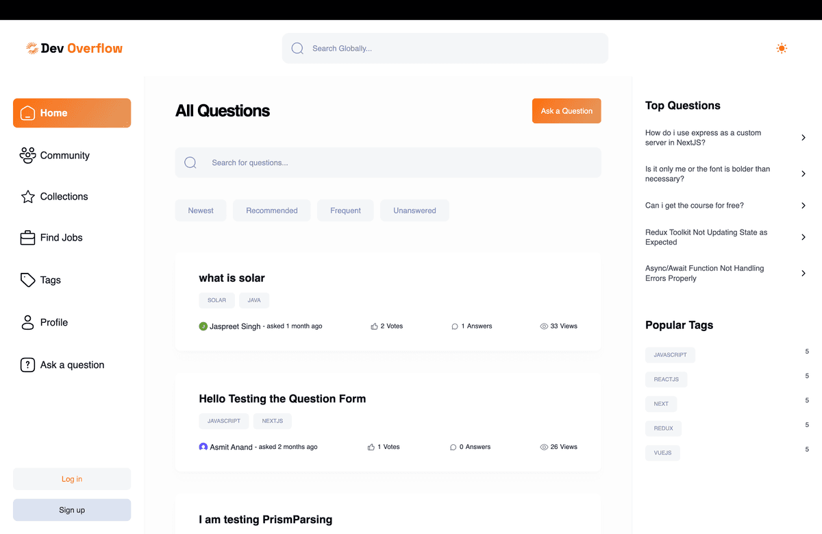 DevOverFlow - A Community Platform for Developers 